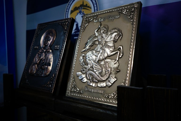 Икона "Святой великомученик Георгий Победоносец" Икона, Колокол, Сувенир, Подарок верующему, Подарок православному